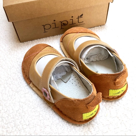 Pipit Caramel Suede Shoes Jill Mini Mary Jane’s 7 - Picture 5 of 13